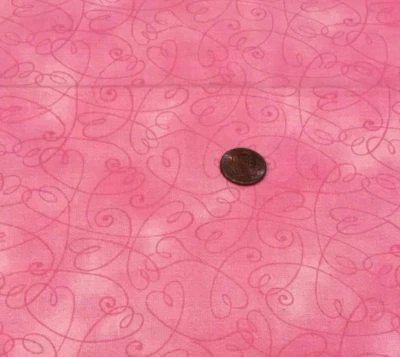 Tonal Pink * Swirling Hearts * Fabric Traditions * 100% Cotton Remnant* 8" x 21" - Image 1 of 4