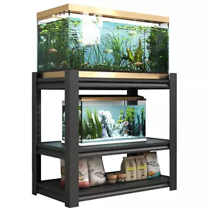 40-50 Gallon Aquarium Stand,Adjustable 3-Tier Metal Fish Tank Stand,Black - Picture 1 of 7