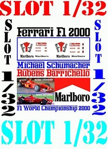 ANEXO DECAL SLOT 1/32 FERRARI F1 2000 MICHAEL SCHUMACHER – RUBENS BARRICHEL (01) - Imagen 1 de 1