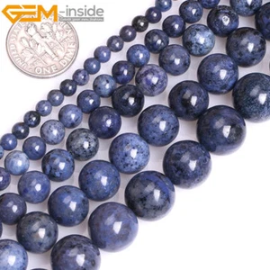 Natural Gemstone Blue Dumortierite Round Loose Beads For Jewellery Making 15" UK - Picture 1 of 22