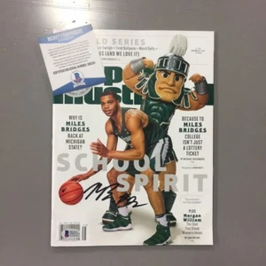 MILES BRIDGES SIGNED MICH. STATE HORNETS SPORTS ILLUSTRATED BECKETT D92221 - Picture 1 of 1