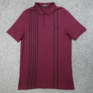 Fred Perry Polo Shirt Mens Large Red Stripe Mod Short Sleeve Regular Fit - Imagen 1 de 9