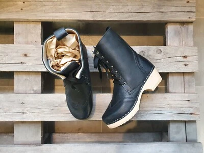 Шведские сабо ботинки Troentorp Edith черный размер США женщин 7 / ЕС 37 негабаритный - Изображение 1 из 3