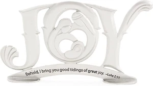 Joy Sign with Nativity Holy Family for The O Silver Metal - Picture 1 of 6
