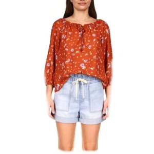 SANCTUARY DRIFTER FLORAL CREPE BLOUSE IN EARTH BLOOM WOMEN'S SIZE XS NWT (45) - Picture 1 of 9