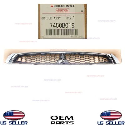 Genuine Front Bumper Radiator Upper Grille with Emblem ⭐OEM⭐ Lancer 2016-2017 - Image 1 of 4