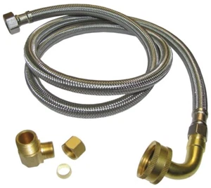 PLUMB PAK PP23834 3/8-Comp 3/8-MIP 72-in Elbow Stainless Steel Dishwasher Hose - Picture 1 of 1