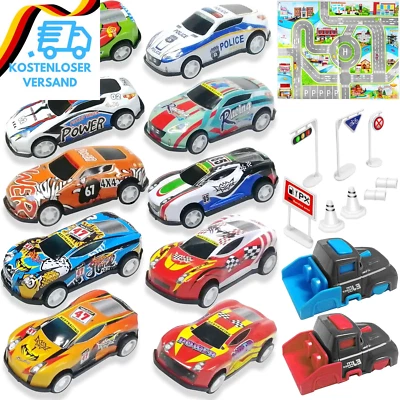 BESUCHE DEN TOYABI-STORE TOYABI Auto Spielzeug Set, 21 Stück Spielzeugautos Metall Mit Spielteppich & Kat