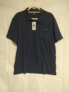 Calvin Klein Jeans Herren Poloshirt Blau Peacoat Baumwolle Kurzarm Größe XL - Bild 1 von 8