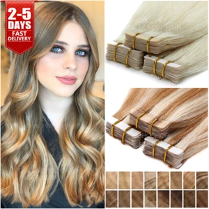 40 PIEZAS 100G Cinta en Extensiones de Cabello Humano Remy Ruso Cabeza Completa Tramas de Piel Ombre - Imagen 1 de 35