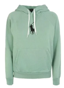 NWT Polo Ralph Lauren Women’s Size XS Big Pony Fleece Pullover Hoodie Green - Picture 1 of 4