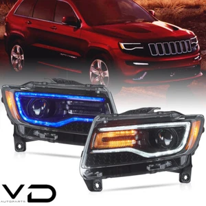 Pair LED Projector Headlight For 2011-2013 Jeep Grand Cherokee WK2 w/Animation - Picture 1 of 19