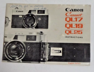 Canon QL17 QL19 QL25 camera manual brochure booklet - Picture 1 of 1