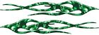 Twisted Motorcycle Car Truck Flame Decals Green Skulls 18" REFLECTIVE FL29
