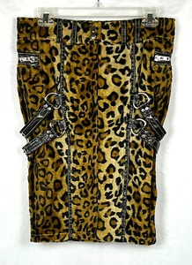 Falda lápiz Lip Service King's Leopard 2004 nueva sin etiquetas de colección - piel sintética y correas M - Imagen 1 de 4