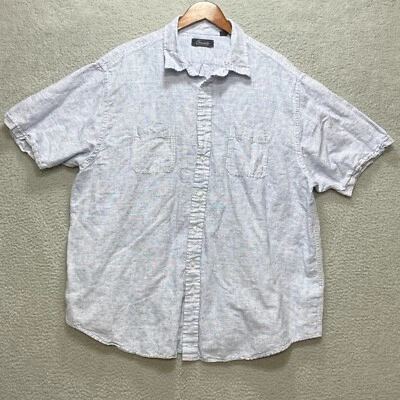 ROUNDTREE & YORKE Casuals Shirt Mens 2XL Blue Linen Blend Short Sleeve Button Up - Image 1 of 4