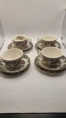 Plato de pan taza y platillos Johnson Bros Friendly Village The Ice House de 12 piezas  Foto 1 de 4