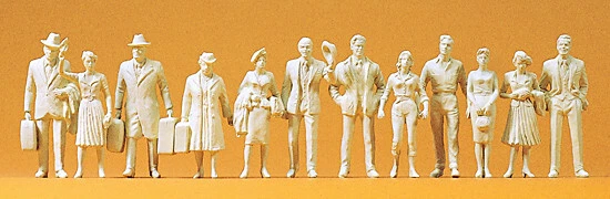 Preiser 63000 Spur I - Reisende und Passanten 12 unbemalt NEU und OVP - Bild 1 von 1