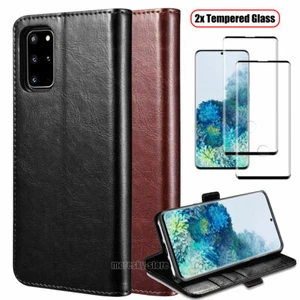 For Samsung Galaxy S20+/ FE/Ultra Case, Shockproof Leather Cover +Tempered Glass - Picture 1 of 30
