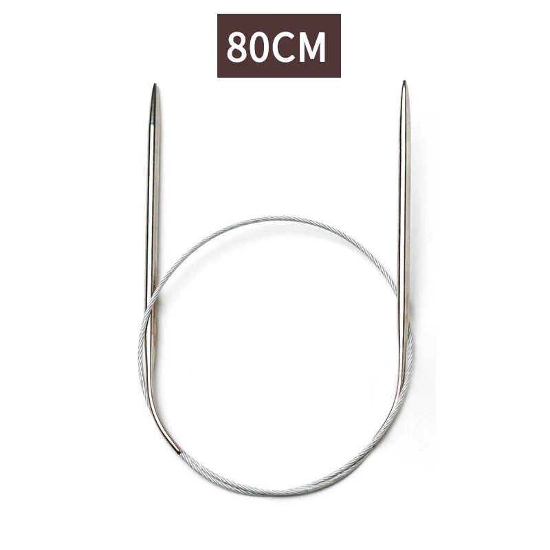 Fixed circular knitting needles Stainless steel knitting needles 80cm