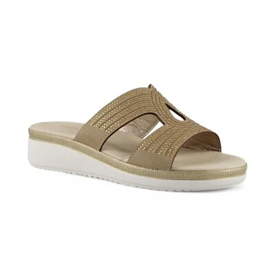 TIGLIO ciabatte donna estive eleganti da esterno sabout sandali vera pelle - Immagine 1 di 4