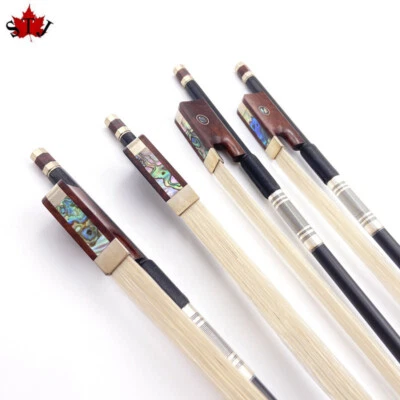 4pcs strong black Carbon fiber viola bow,white bow hair,snakewood frog - Image 1 of 4
