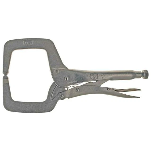 VISE-GRIP T19EL4 11" Wide-Opening Locking C-Clamp with Regular Tips - Silver