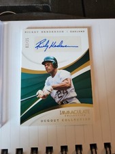 2018 Panini Immaculate Dugout Collection Rickey Henderson Auto 2/25 HOF