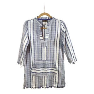 Tommy Bahama Yarn Dye Stripe V-neck Popover Tunic Beach Cover-up Women's Small - Picture 1 of 9