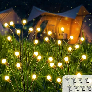 8 LED Solar Firefly Lights 6 Pack Swaying Outdoor Garden Pathway Landscape Decor - Picture 1 of 17