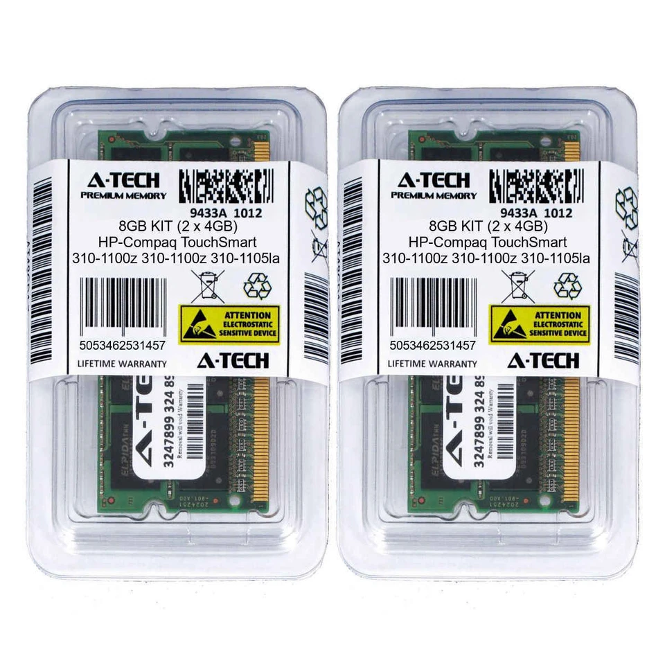 8GB KIT 2 x 4GB HP Compaq TouchSmart 310-1100z 310-1105la PC3-8500 Ram Memory - Image 1 of 1
