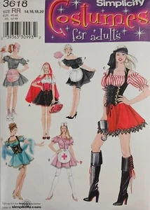 Simplicity 3618 Schnittmuster Kostüm für Erwachsene Größe RR 14,16,18,20 Neu ungeschnitten - Bild 1 von 3