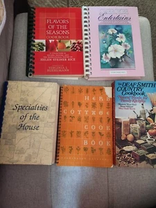 Vintage Cookbooks Spiral and Paperback Jr League Flavor of Season Herb Cottage - Picture 1 of 7