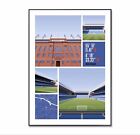 Glasgow Rangers Ibrox Stadium Print, Rangers Football Poster, Retro A4 Art Gift