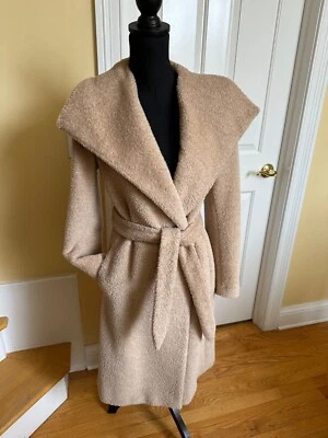 WOMEN’s Classic Lush MAX MARA  ALPACA blend “teddy” wrap coat SZ 8 - Image 1 of 4