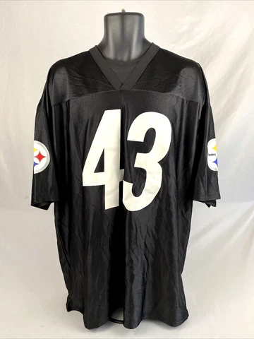 Mens NFL Pittsburgh Steelers Troy Polamalu #43 Jersey Sz 2XL XXL Black Cover