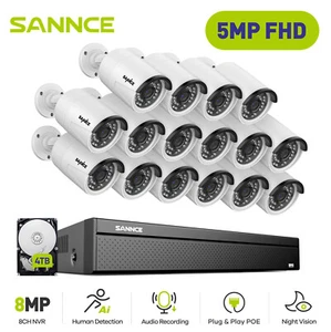 SANNCE 4K 8CH 16 NVR 5MP Home POE AI Security IP Camera System Two Way Audio - Picture 1 of 25