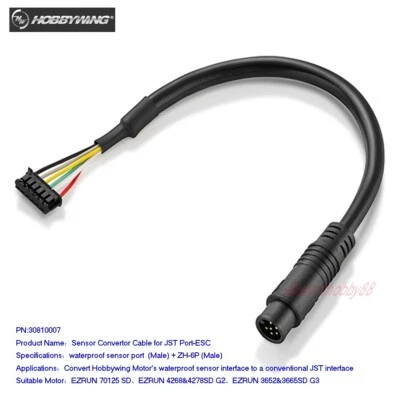 Hobbywing Sensor Convertor Cable Work to Motor EZRUN 70125SD 4268 4278G2 3652 G3 - Image 1 of 4