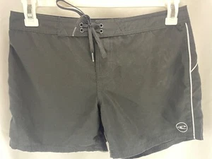 womens oneil board shorts black surf relax casual white stripe size 5 L - Picture 1 of 4