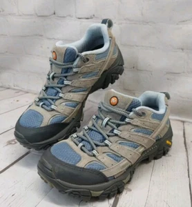 Merrell Moab 2 Hiking Shoes Womens Size 6.5 M Running Sneaker Smoke Gray & Blue - Picture 1 of 10