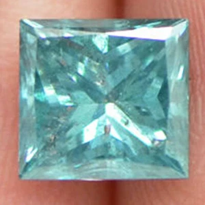 Princess Cut Diamond Real Natural Enhanced Fancy Blue Color Loose SI2 1.63 Carat - Picture 1 of 8