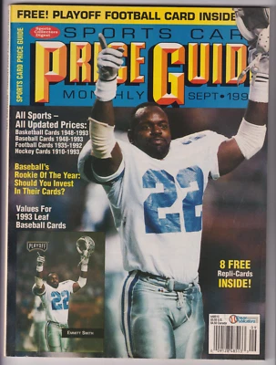 Tarjeta deportiva guía de precios mensual septiembre 1993 Emmit Smith Dallas Cowboys Salón de la fama Foto 1 de 2