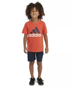 Adidas BRIGHT RED Toddler & Little Boys 2-Pc. Shorts Set, US 5 - Picture 1 of 4