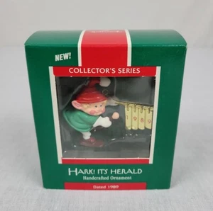 Hallmark Andenken Ornament 1989 "Hark! It's Herald Elf #QX455-5 Vintage - Bild 1 von 10