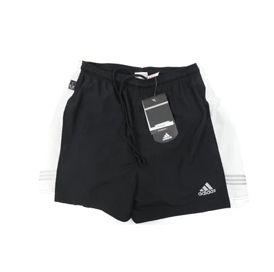 Shorts de corrida NOS vintage Adidas masculino pequeno listrado 4" forrado preto - Imagem 1 de 4