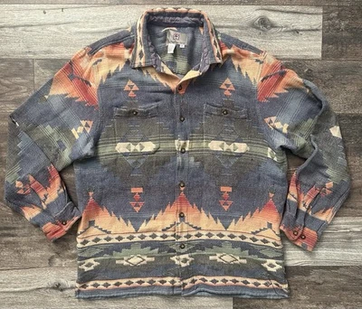 THE TERRITORY AHEAD XL Button-Down Collar Shacket Shirt Aztec Southwestern - Image 1 of 4