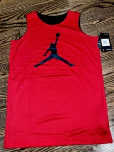 ✅ $45 Michael Air Jordan Nike Boys L Reversible Basketball Jersey Tank Top Red💯 - Picture 1 of 7