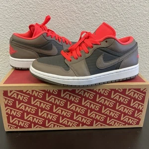 Nike Women's Air Jordan 1 Low SE 'Black Olive Bright Crimson' Shoes Size 7 - Picture 1 of 12