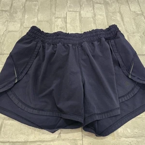 Athleta Women's Lined Running Shorts Size M Navy Blue 4" Inseam - Picture 1 of 8