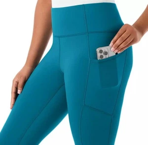 NEU Member's Mark extra warme Leggings türkis blau Damen Gr. L hoher Bund - Bild 1 von 5